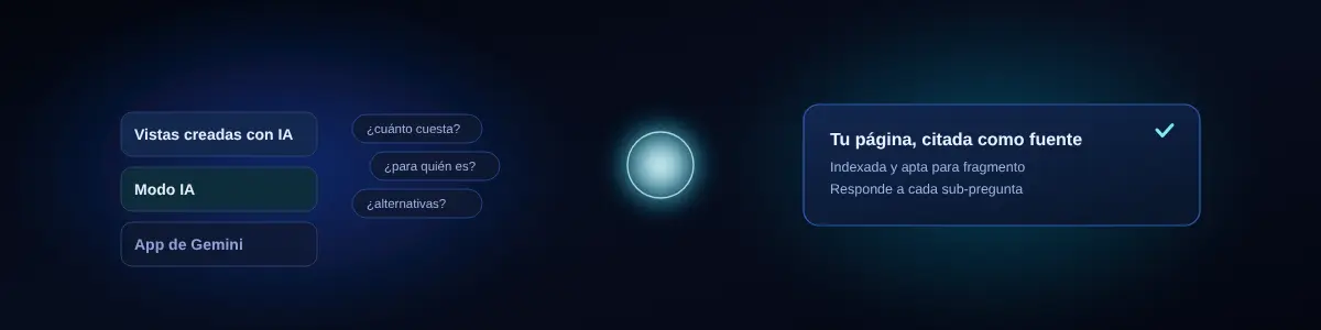 Cómo aparecer en Gemini, las Vistas creadas con IA (AI Overviews) y el Modo IA de Google